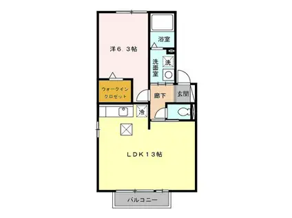 メゾン四季彩(1LDK/1階)の間取り写真