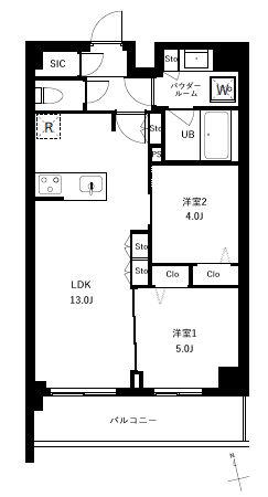 アーバンパーク船堀II(2LDK/5階)の間取り写真
