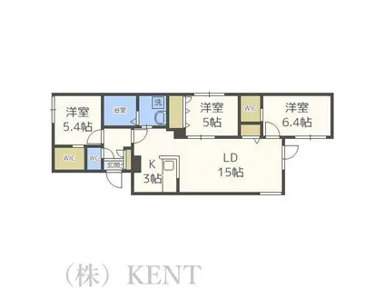 DOUZIEME V(3LDK/3階)の間取り写真