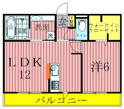 サフィール(1LDK/3階)の間取り写真