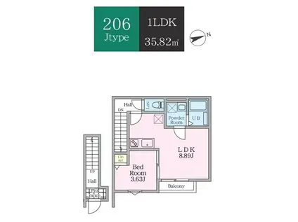 エトワールヴァリ プレリュード(1LDK/2階)の間取り写真