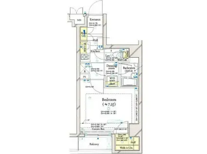 コンシェリア文京根津(1K/2階)の間取り写真