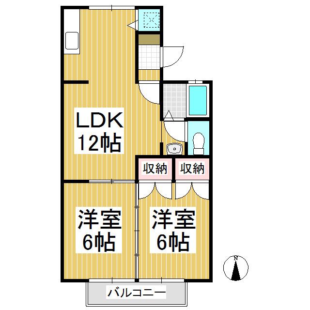 ヴィラ・エール(2LDK/1階)の間取り写真