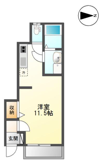 メゾンみずほ(ワンルーム/1階)の間取り写真