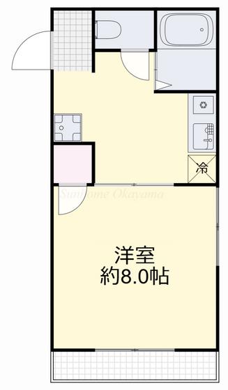 富田ハイツ(1K/3階)の間取り写真
