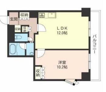 ラサンテ川崎(1LDK/13階)の間取り写真