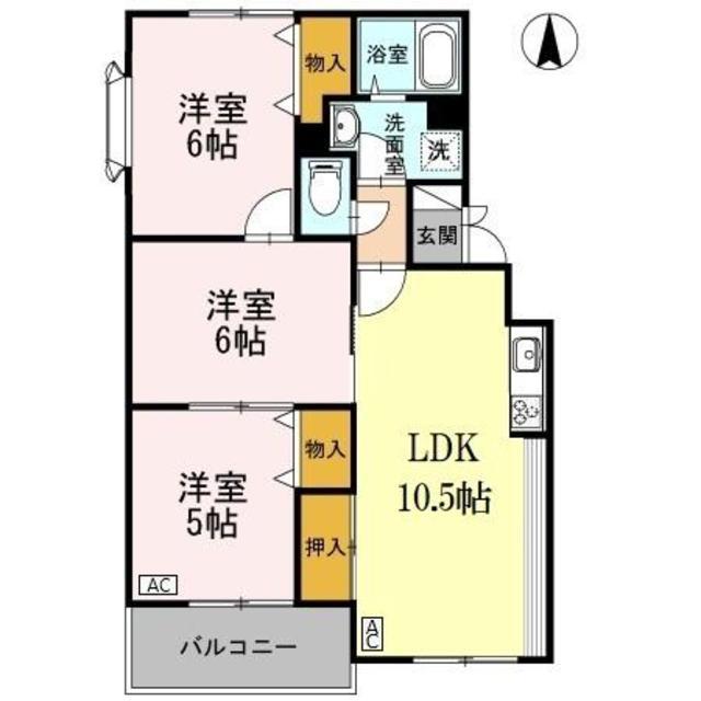 メゾンマツヤ(3LDK/1階)の間取り写真