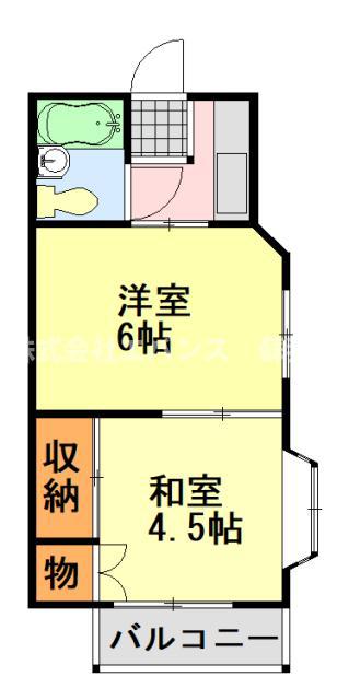ベルセゾン葛城(2K/2階)の間取り写真