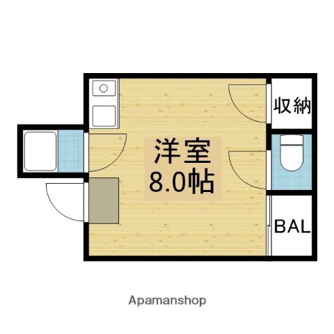 ハピネス加美(ワンルーム/5階)の間取り写真