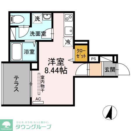 アンジュール西小岩(ワンルーム/1階)の間取り写真