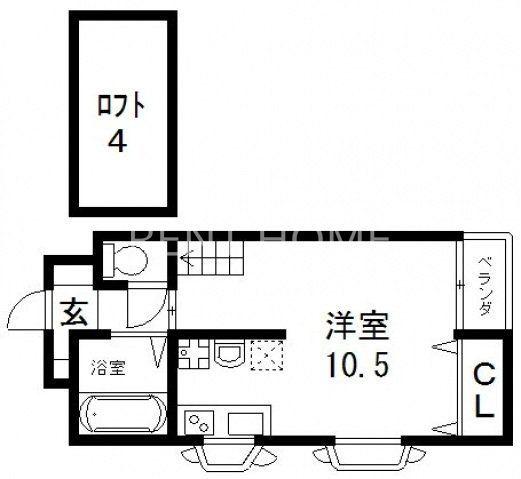 グランデコ(ワンルーム/3階)の間取り写真