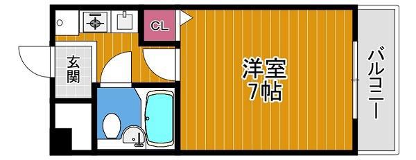カサベルディ住道(1K/5階)の間取り写真