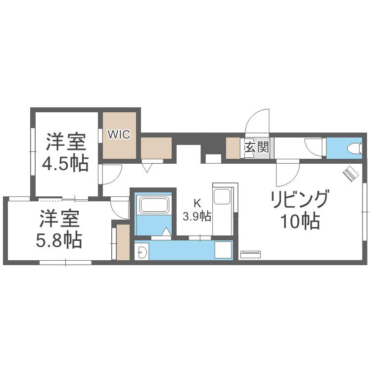 MKガーデン澄川(2LDK/3階)の間取り写真