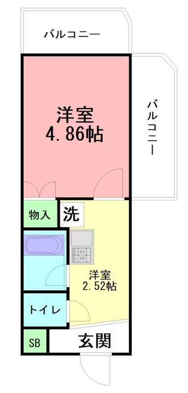 コマキビル(1K/3階)の間取り写真