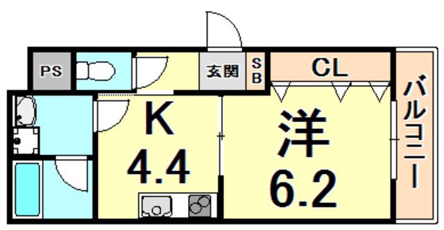 グレイス西宮(1K/3階)の間取り写真
