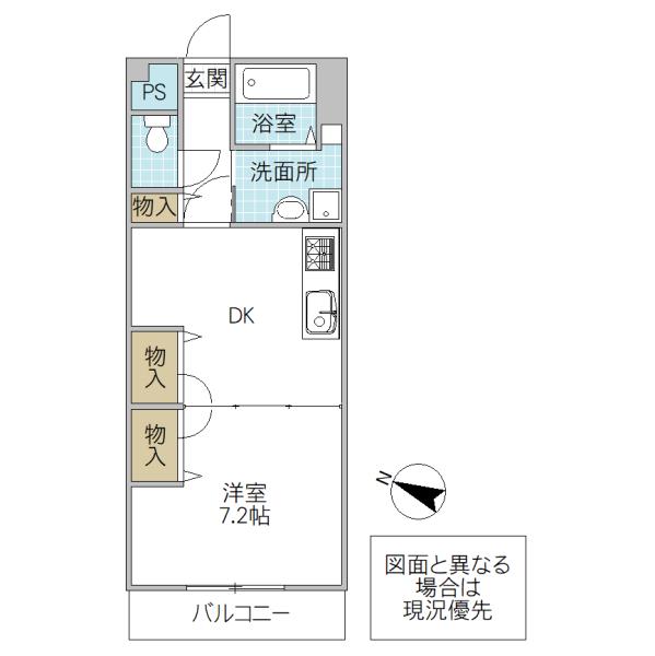 CASAアモールII(1DK/4階)の間取り写真