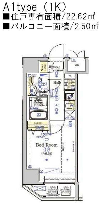 SHOKEN RESIDENCE 横浜関内(1K/3階)の間取り写真