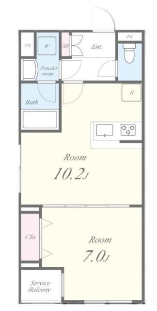 RESIDENCE KOENJI SQUAREレジデンスコウエンジス(1LDK/3階)の間取り写真