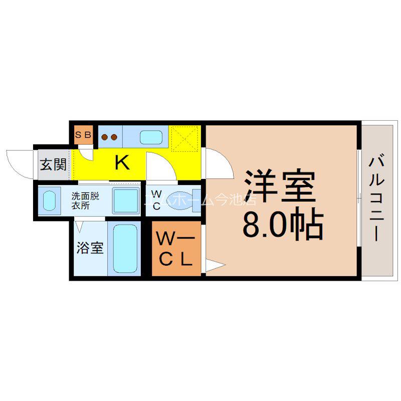 WILLDO 金山正木(1K/4階)の間取り写真