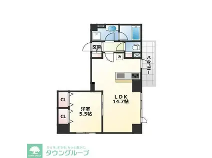 プライムアーバン津田沼(1LDK/4階)の間取り写真