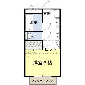 レオパレスプリマベーラ(ワンルーム/2階)の間取り写真