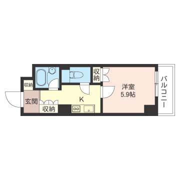 LASANTE川崎(1K/8階)の間取り写真
