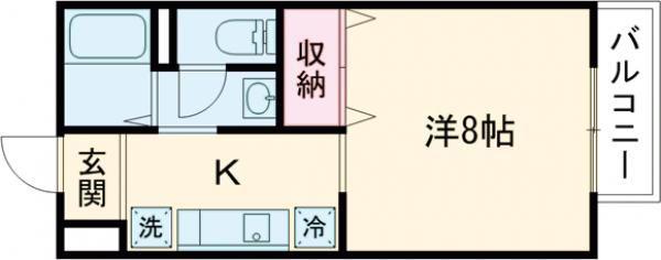 アイビー21(1K/1階)の間取り写真