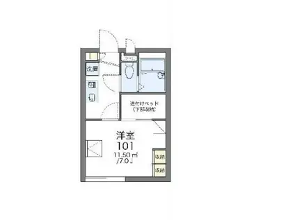 レオパレスエスポワール(1K/1階)の間取り写真