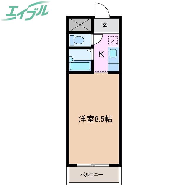 アイボンラビアン(1K/3階)の間取り写真