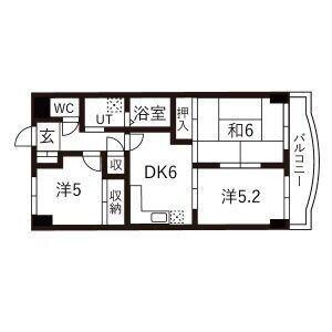 本町ハウス(3DK/2階)の間取り写真