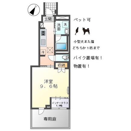 SUKABANA(1K/1階)の間取り写真