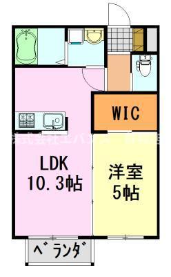 ルールドクロワール(1LDK/1階)の間取り写真