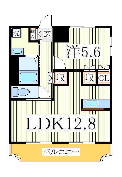 サウスポイント(1LDK/1階)の間取り写真