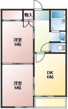 メゾン秀和(2DK/1階)の間取り写真