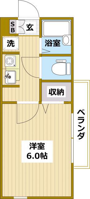 VILLA510 NO.6(1K/2階)の間取り写真