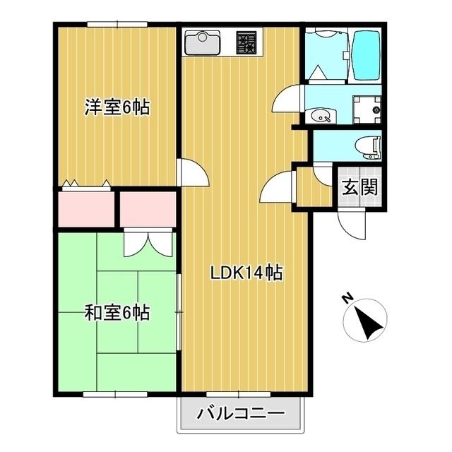 シャルマンヴィー(2LDK/1階)の間取り写真