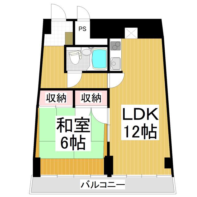 リーベ石堂(1LDK/8階)の間取り写真