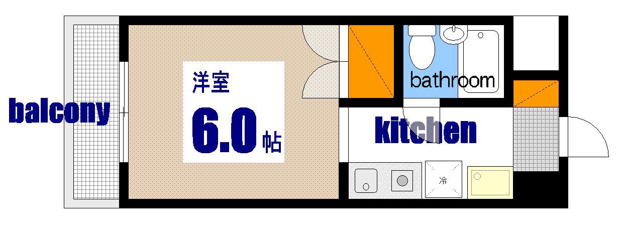 ヴェルコート上幟町(1K/4階)の間取り写真