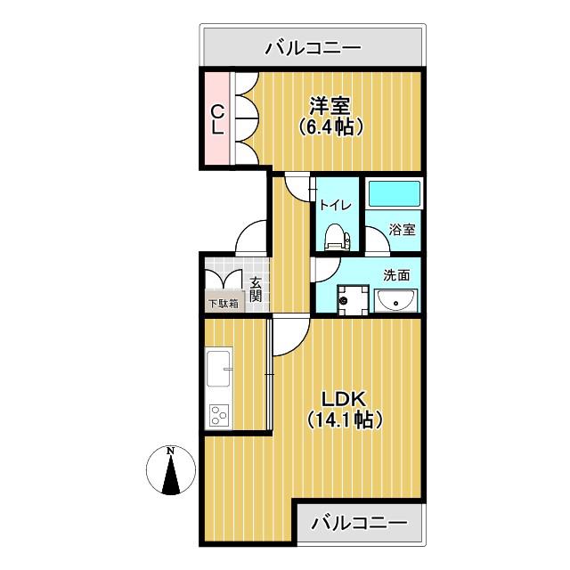 CASA BIANCA(1LDK/7階)の間取り写真