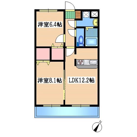 プリムラ(2LDK/2階)の間取り写真