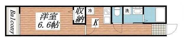フラット南流山(1K/3階)の間取り写真