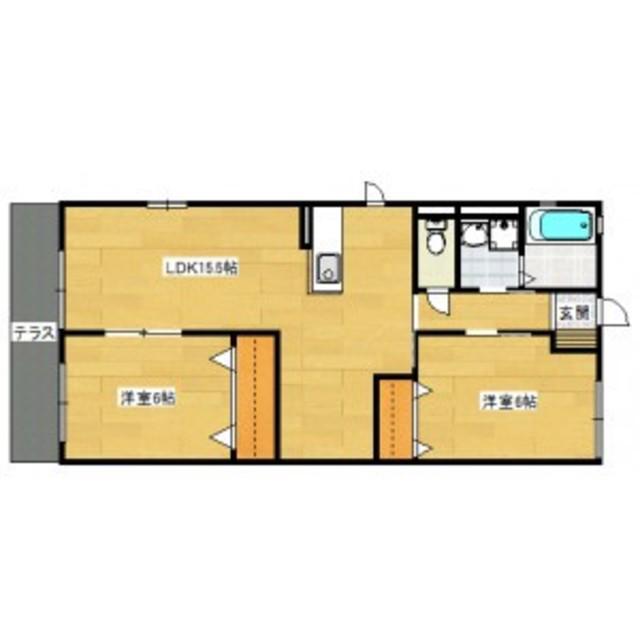 コンフォート長住(2LDK/1階)の間取り写真