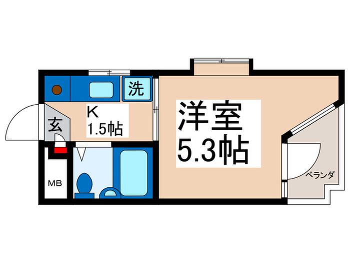 メゾンドシプレーム(1K/2階)の間取り写真