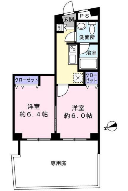 セジョリ高円寺(2K/1階)の間取り写真