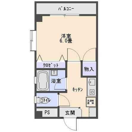 エステート鹿沼(1K/4階)の間取り写真