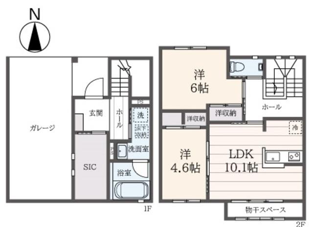 GRANDEUR赤堤(2LDK/1階)の間取り写真