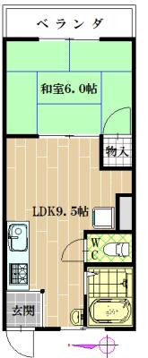 スペース八尾(1LDK/2階)の間取り写真