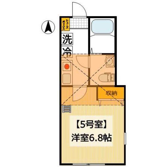 グラッサ花の木(1K/1階)の間取り写真