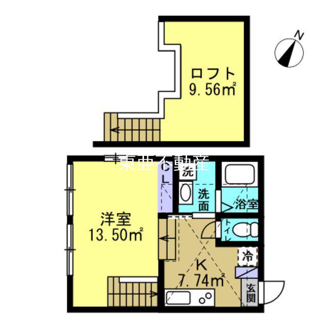POSH YOKOTE(1K/2階)の間取り写真
