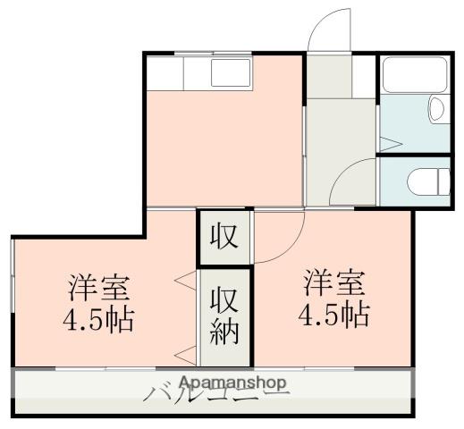 サンシャイン下荒田(2K/4階)の間取り写真